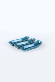 Hermia Juego de Platos de Cerámica Azul Oscuro 3 Piezas ST612003FRA2A8397000AF1100 Ideal para Comidas Elegantes Apto Microondas Lavavajillas
